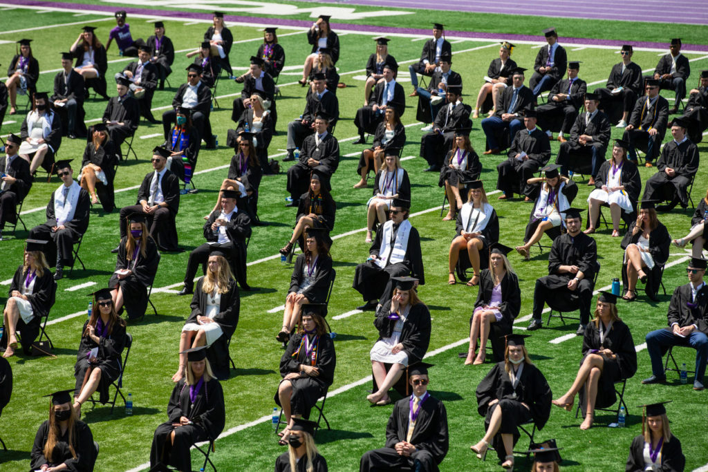 Students attend the Opus College of Business undergraduate commencement ceremony. Liam James Doyle/University of St. Thomas