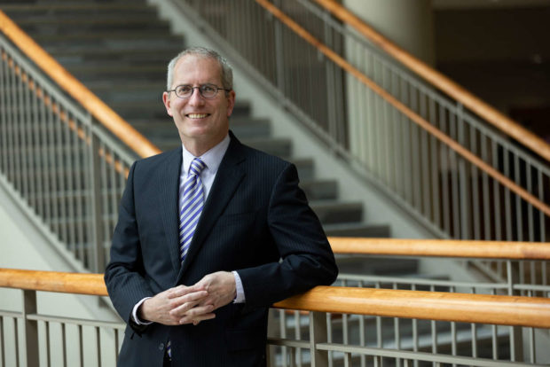 School of Law Dean Rob Vischer poses for a portrait at the School of Law building in Minneapolis on April 23, 2021, in Minneapolis.