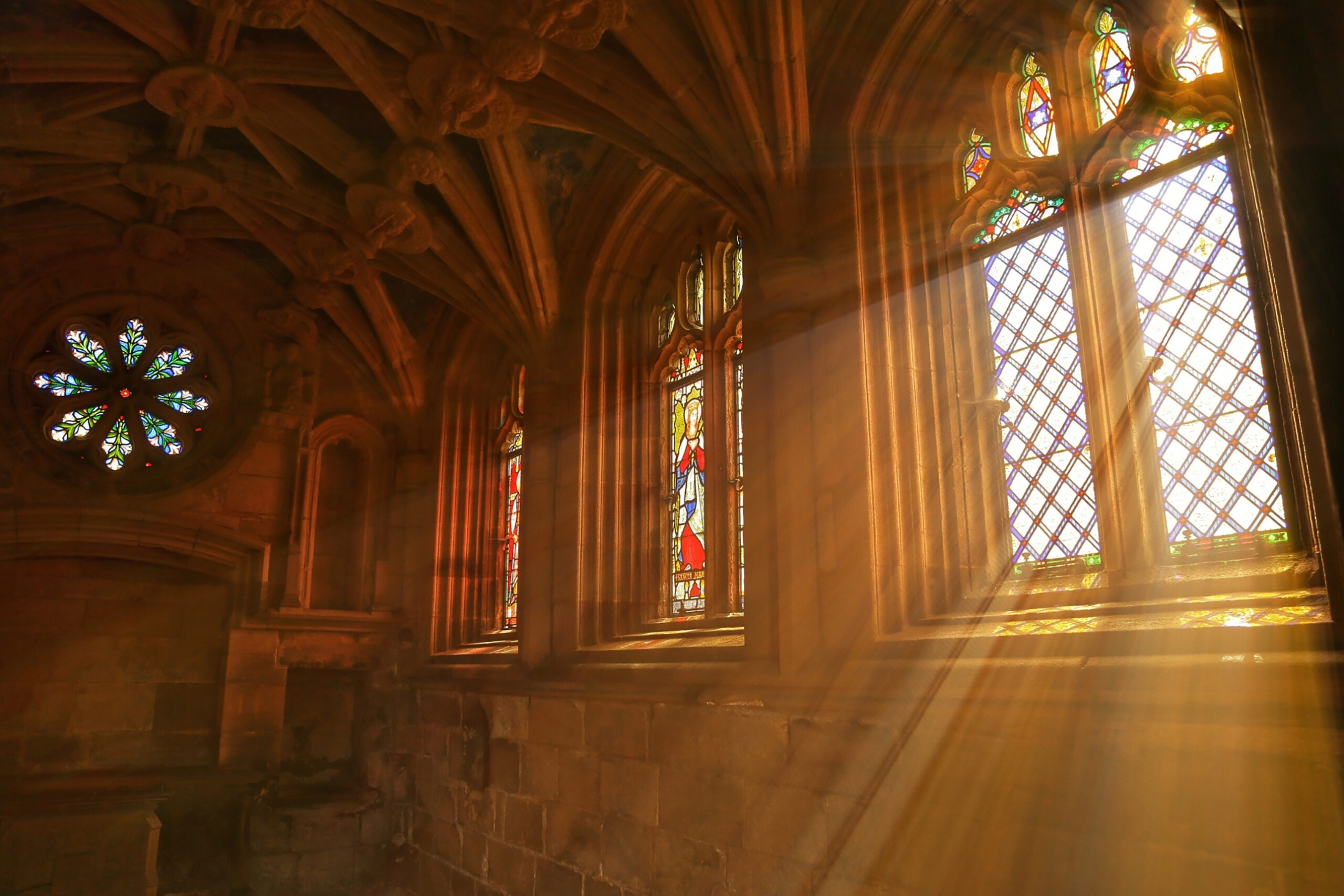 Sunlight in a church window.