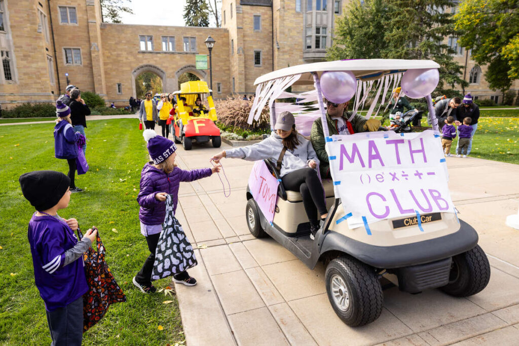 A Math Club golf cart in a parade.