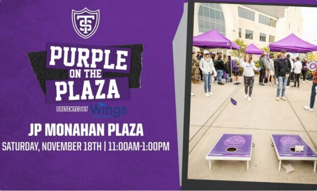 Purple on the Plaza.