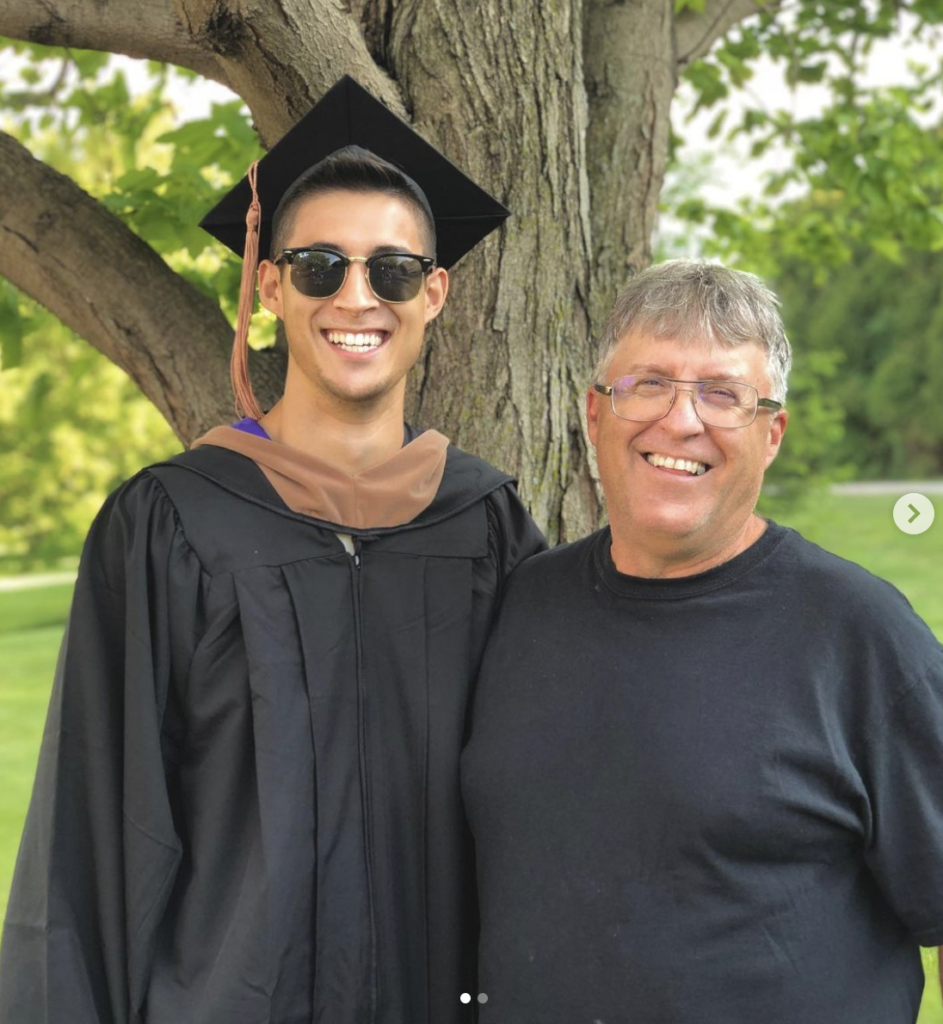 John Buresh at graduation - with his dad
