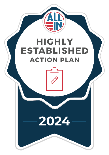 ALL IN Highly Established Action Plan logo.