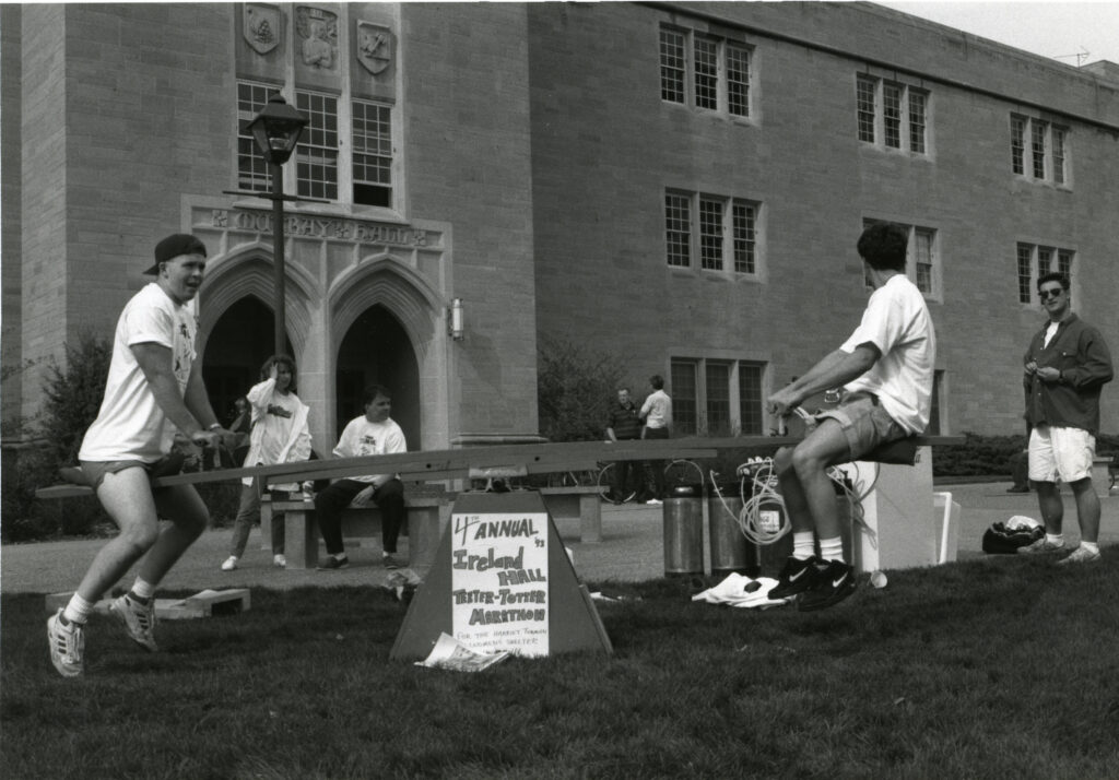 Students on teeter-totter.