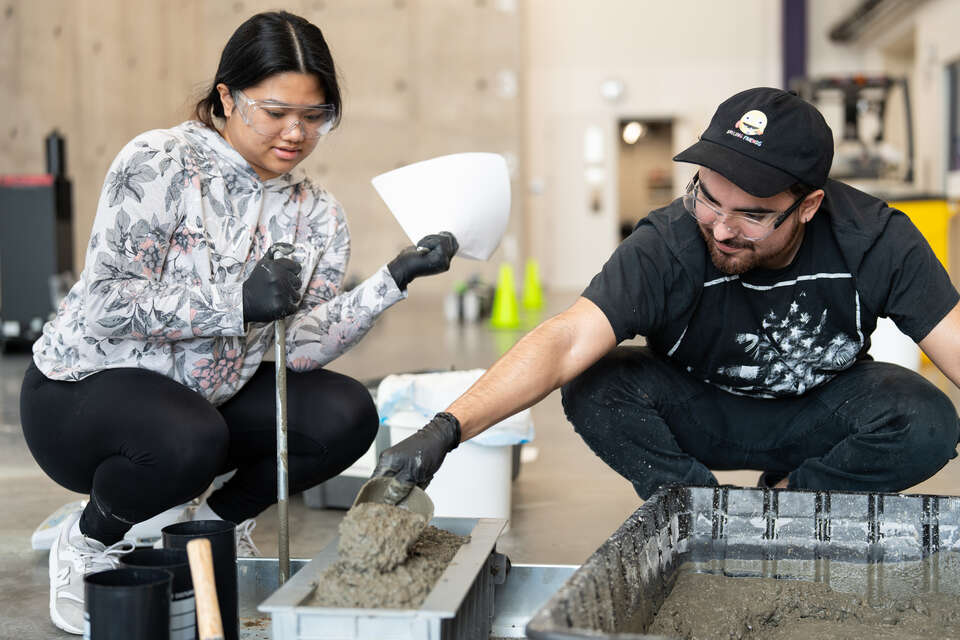 Engineering students in High Bay