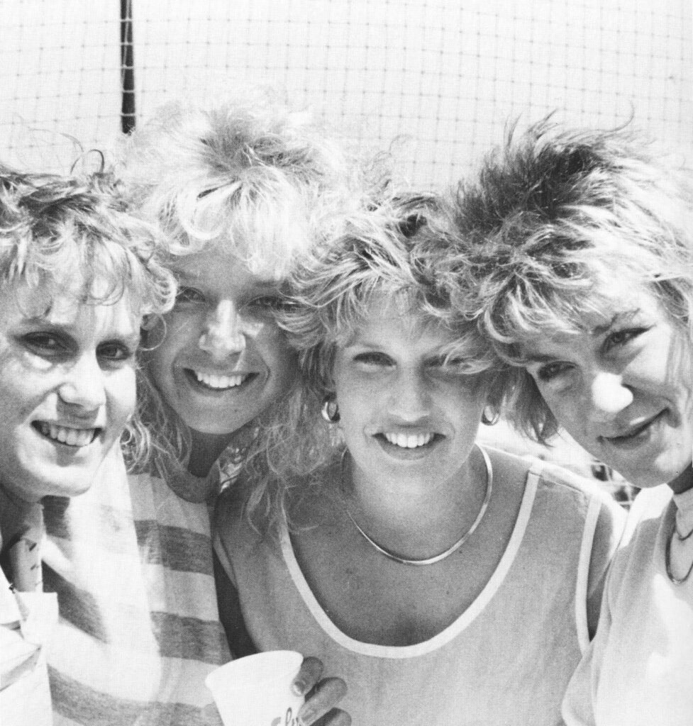 Four students at 1989 Senior Send-Off.