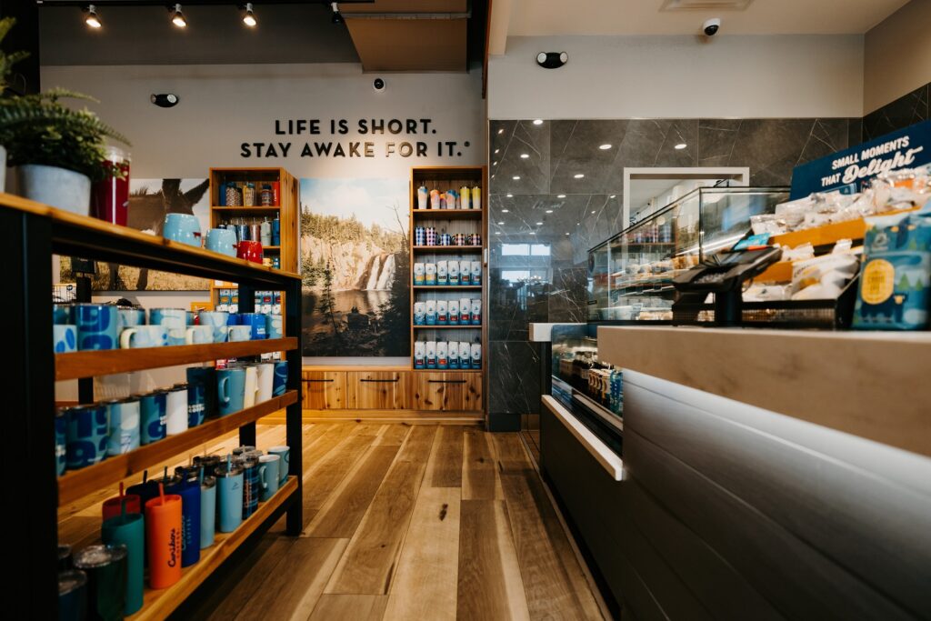 Caribou Coffee interior.