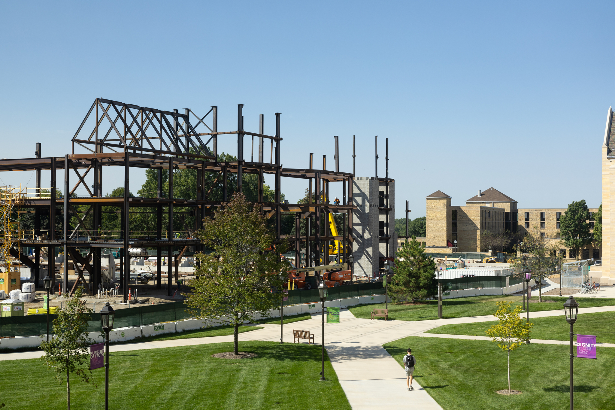 Construction progress on the Lee and Penny Anderson Arena on south campus in St. Paul on September 9m, 2024.