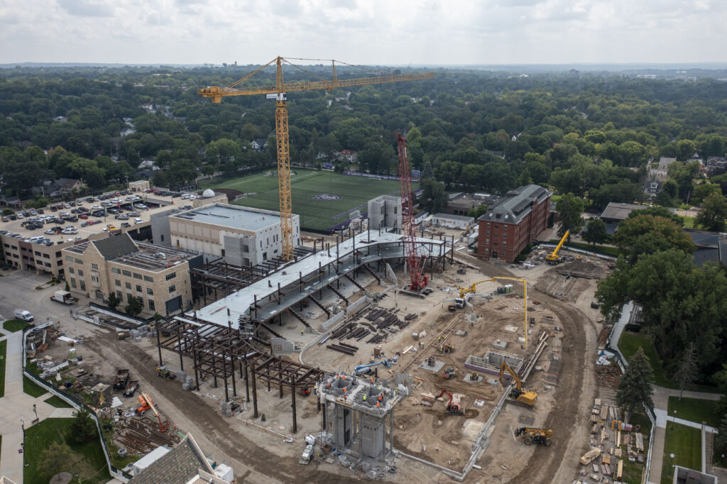 Construction progress on the Lee and Penny Anderson Arena on south campus in St. Paul