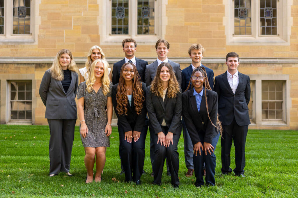 Schulze Scholars outdoor group photo.