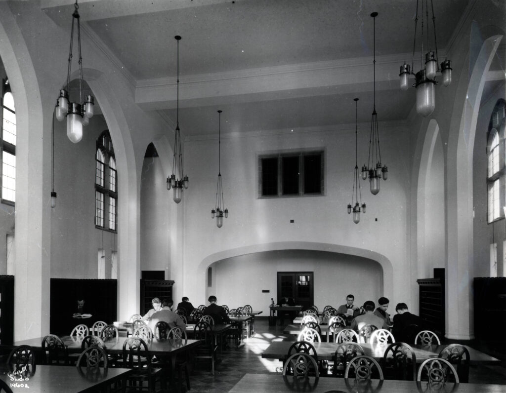 Library Reading Room in Aquinas Hall, 1937.