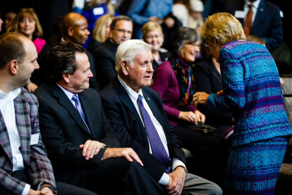 Al McQuinn with President Julie Sullivan.