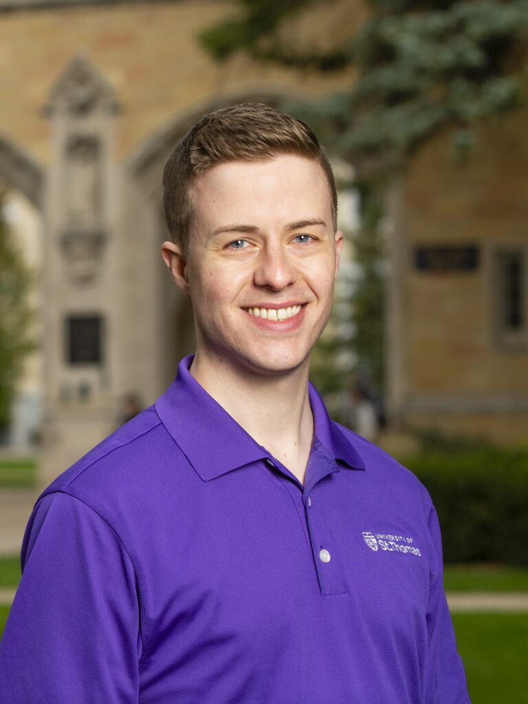 Portrait of Admissions Counselor Kyle Thomas, taken on September 28, 2018 in St. Paul.