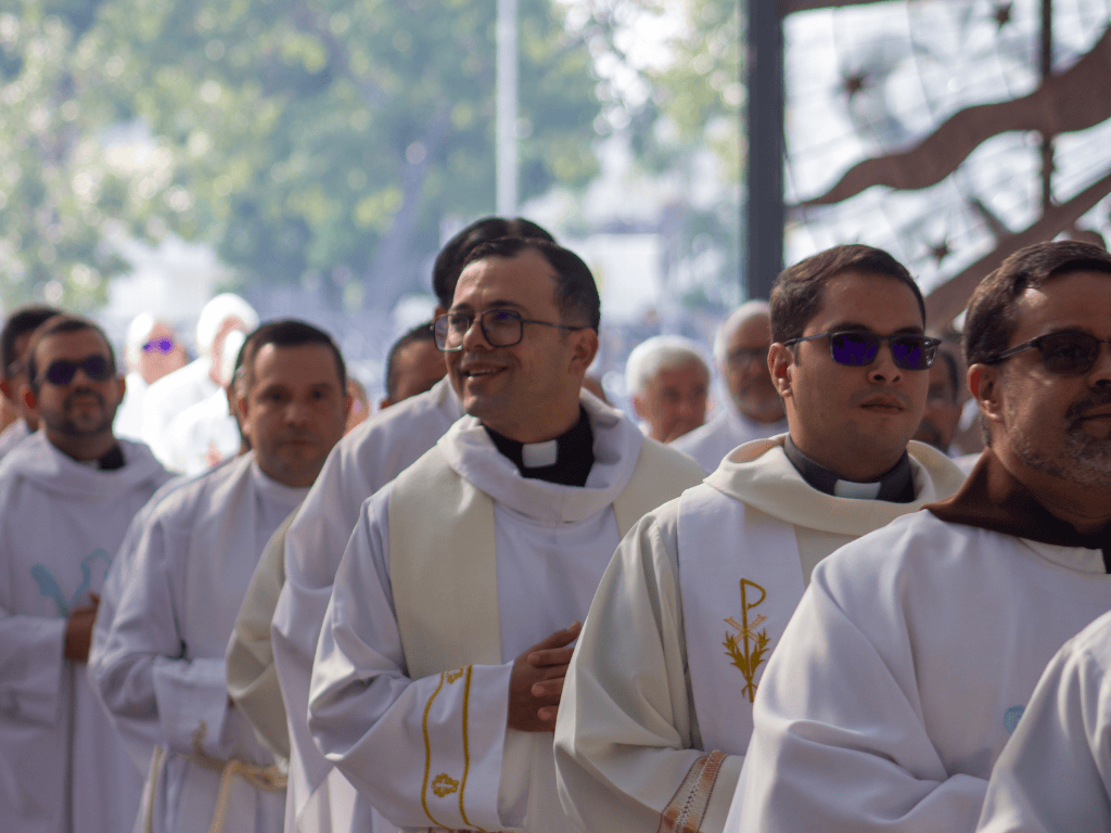 Priests walking.