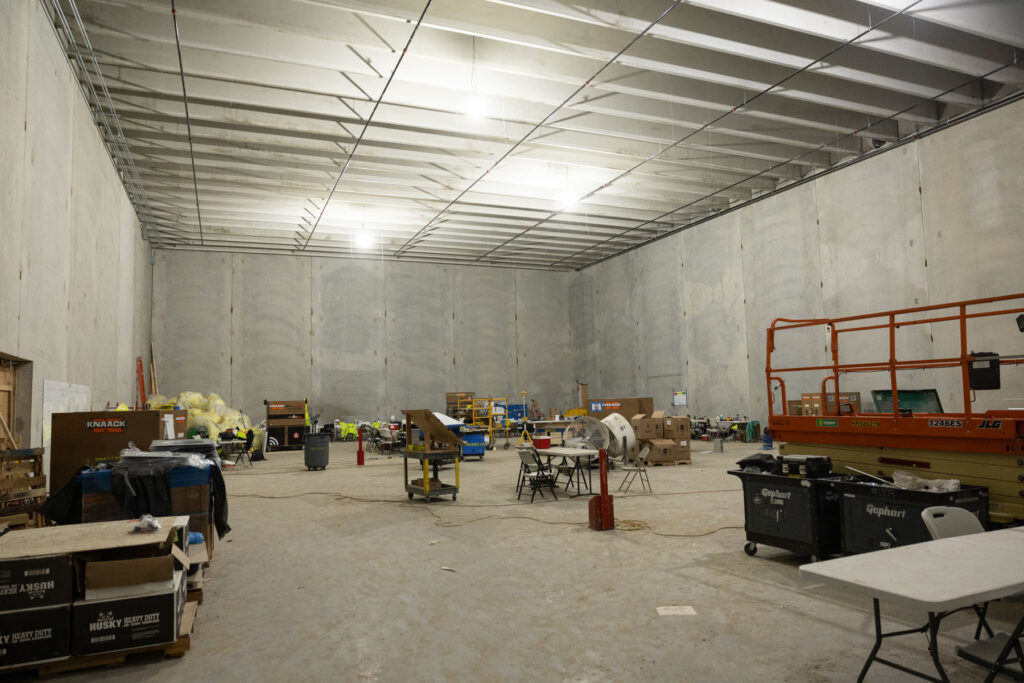 One of two basketball practice courts.