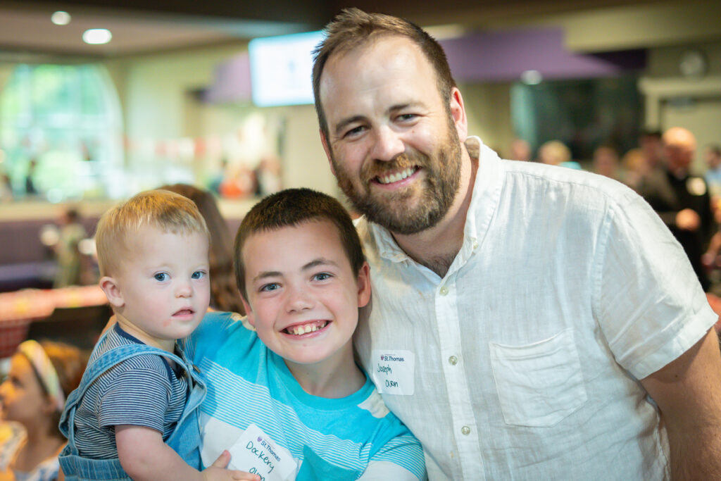 Father with 2 kids. 