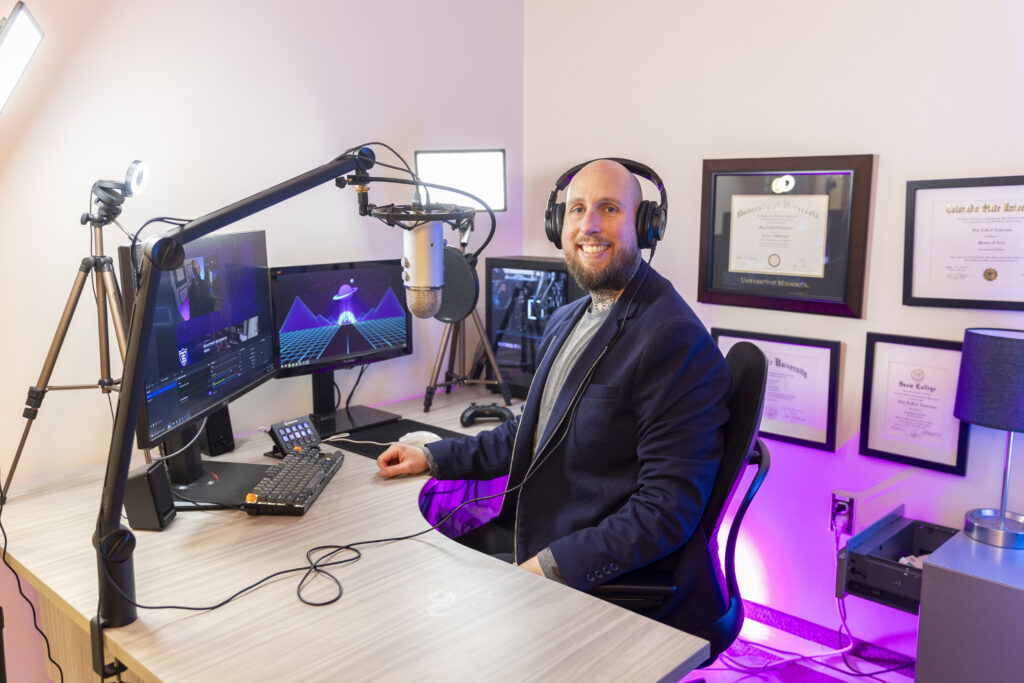 Dr. Anderson sitting at a desk