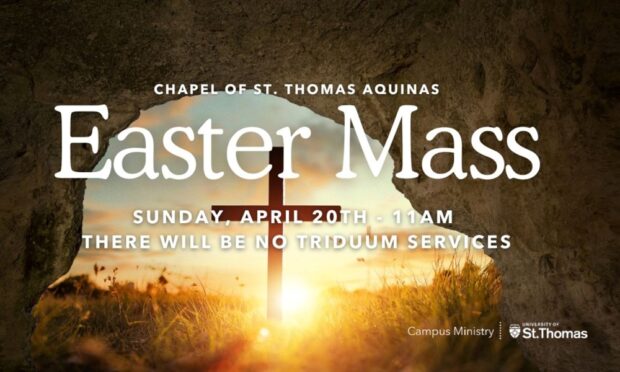 Promotional image for Easter Mass at the Chapel of St. Thomas Aquinas