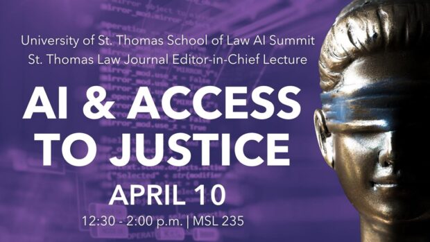 Promo image for School of Law AI Summit event.
