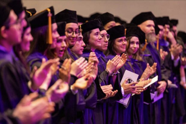 Students at commencement celebration