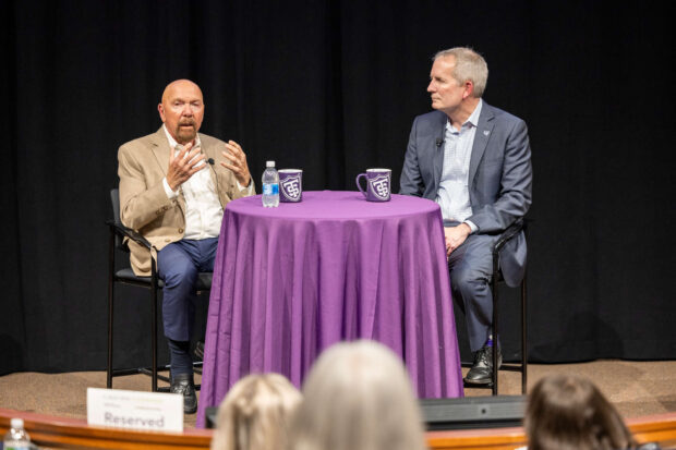 Richard M. Schulze and Rob Vischer talking