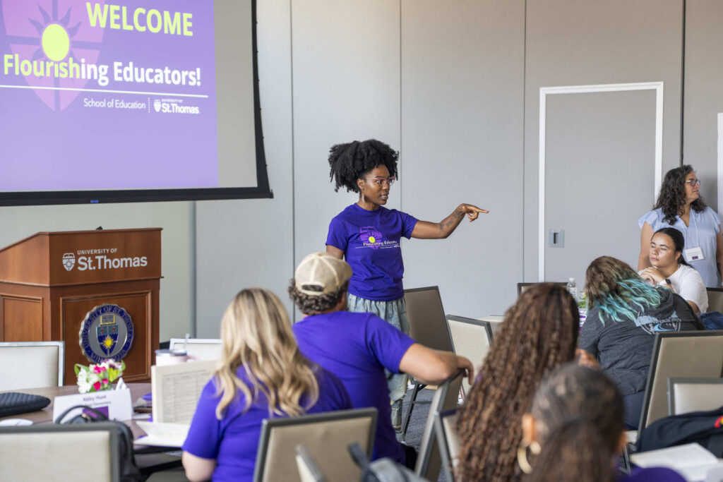 Chelda Smith Kondo speaks at the Flourish on-campus training