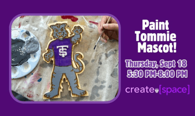 Tommie Mascot create[space] event graphic