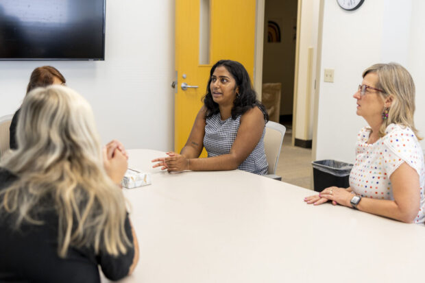 Environmental photos of students working inside Interprofessional Center for Counseling