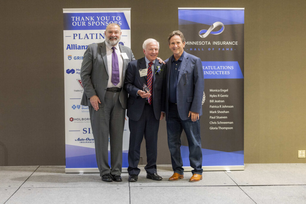 Mark Sheehan posing with Dan Riley and Bill Ryan