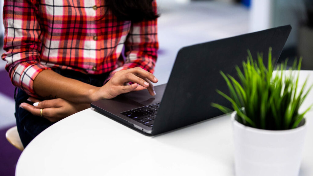 Laptop photo with student