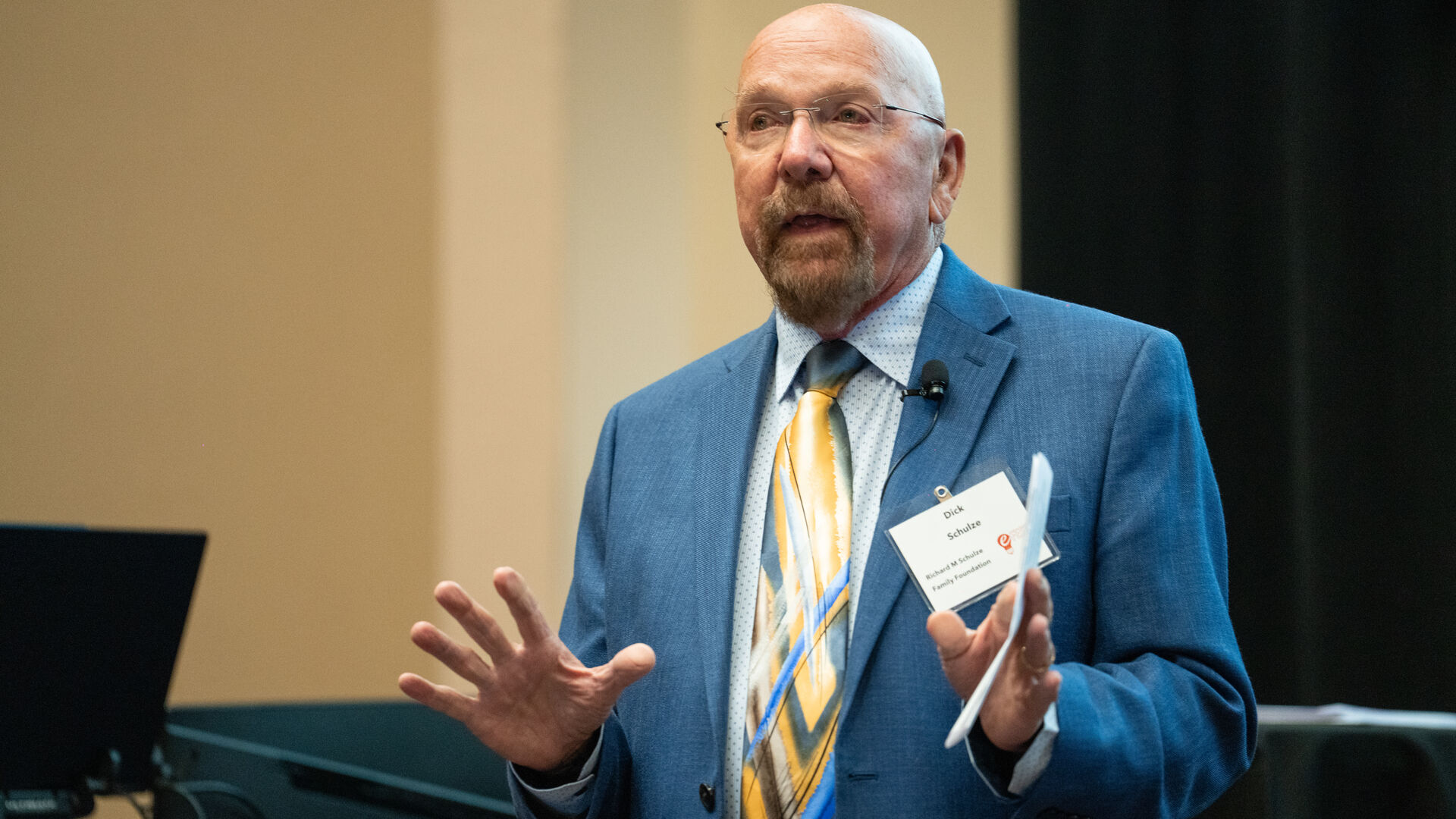 Dick Schulze presenting.