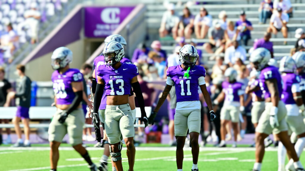 St. Thomas Defensive Backs Branden Smith and Den Juette