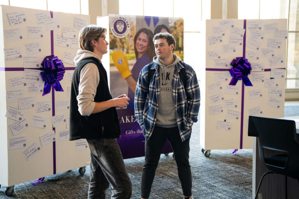 Two students talking