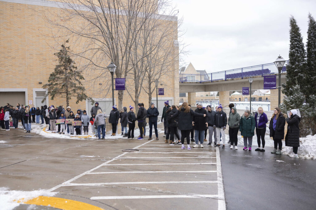 Fans lined up outside