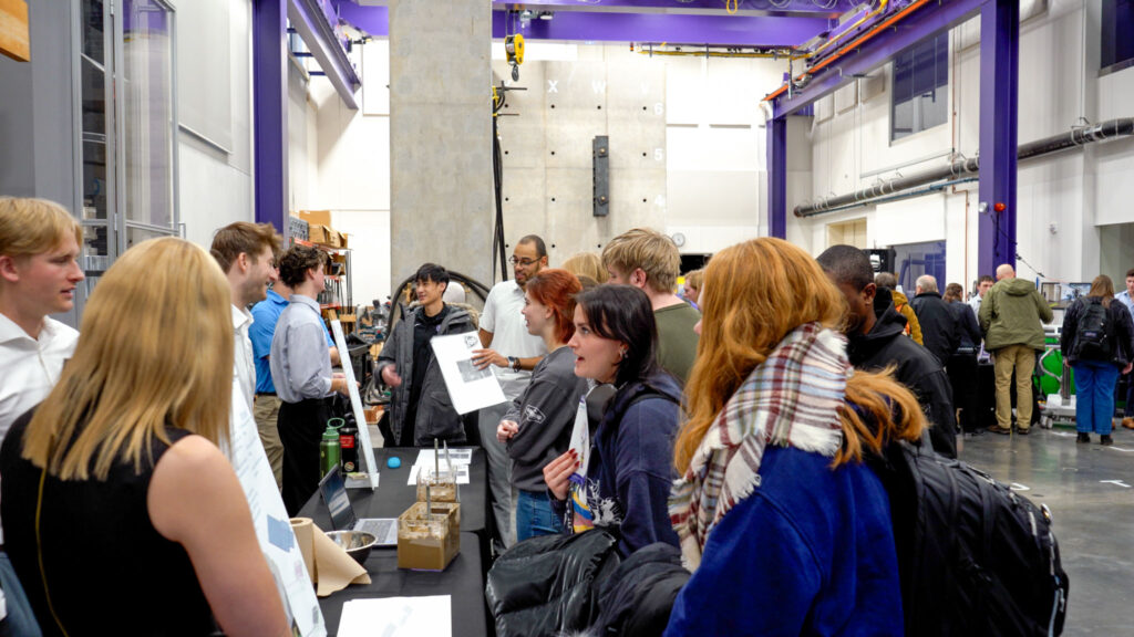A group of students at the station for group C.
