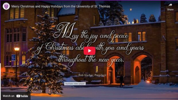 Christmas message from President Vischer