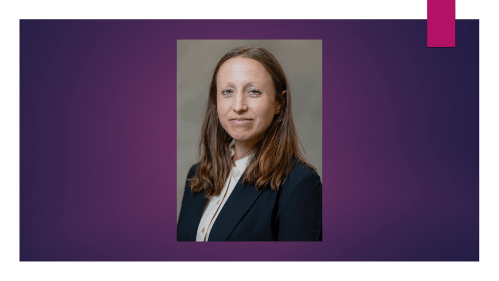 Headshot of Lana Medina on a purple background