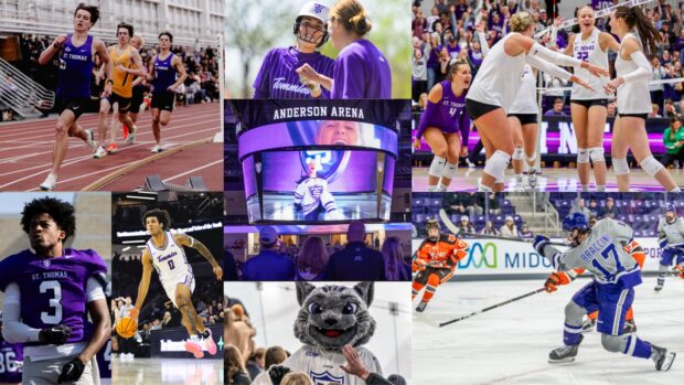 Tommies Athletics teams represented in a collage