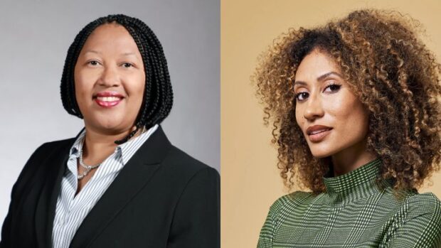 Headshots of Elanie Welteroth and Dr. Janell Hobson.