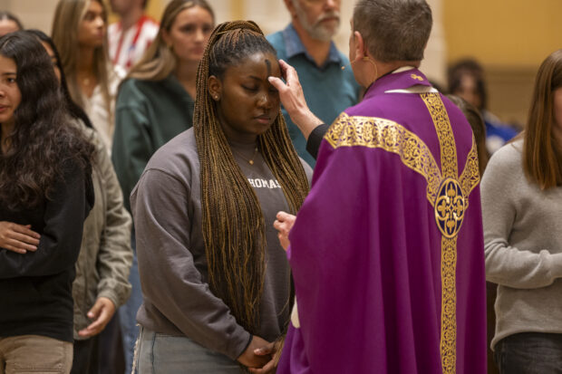 Father Chris during the Lent ceremony