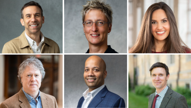 A collage of six professional headshots.