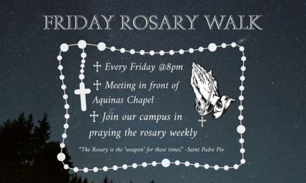 Digital flyer for Friday Rosary Walk