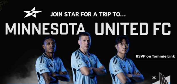 Graphic showing three Minnesota United FC athletes.