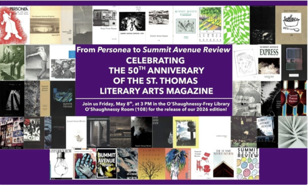 Digital flyer for Summit Avenue Review 50th Anniversary Celebration and 2026 Issue Release Party