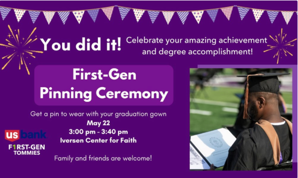 Digital flyer for First-Gen Pinning Ceremony