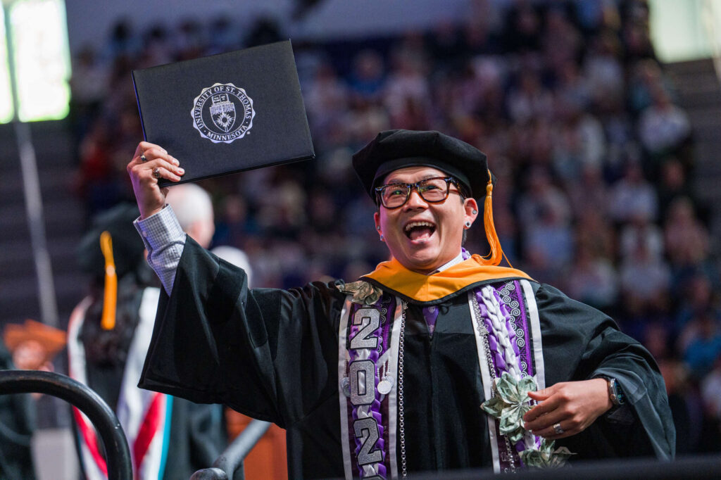 The Graduate Commencement for the Morrison Family College of Health and the Opus College of Business. Mark Brown/University of St. Thomas