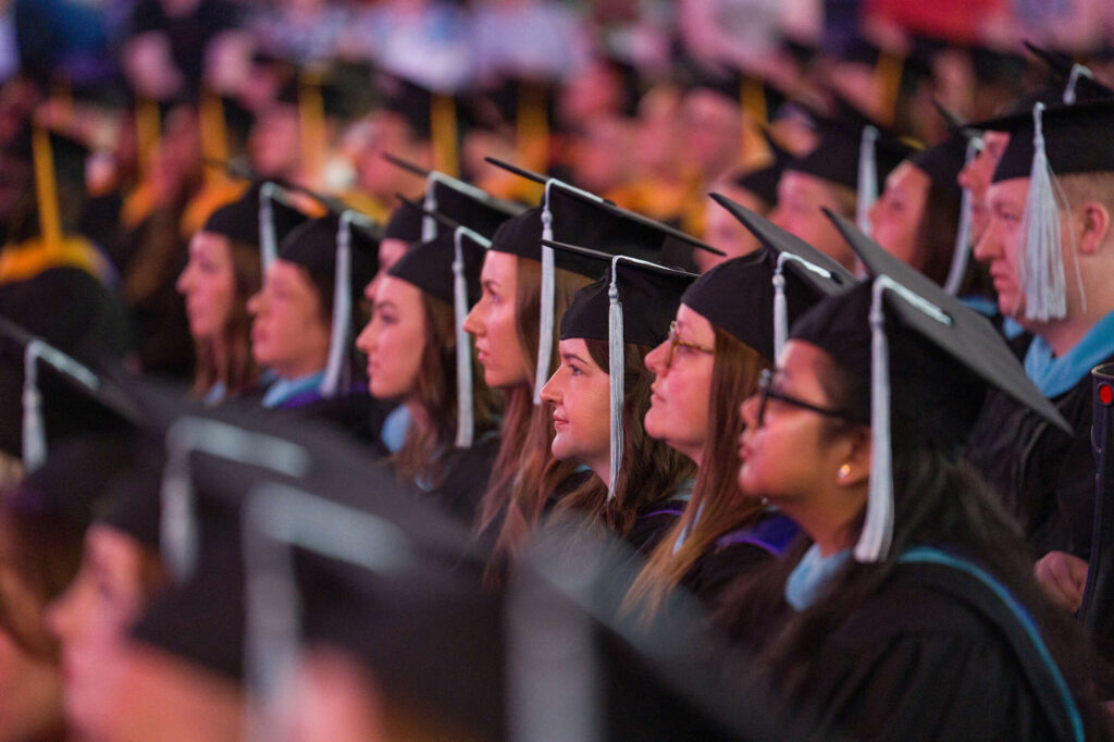 The Graduate Commencement ceremony for the College of Arts & Sciences, The Saint Paul Seminary School of Divinity, School of Engineering, School of Education in the Lee & Penny Anderson Arena in St. Paul on May 23, 2026.