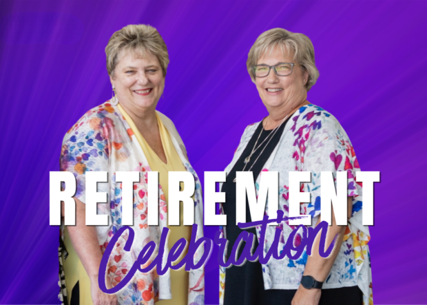 Karen Lange and Mary Dunn retirement