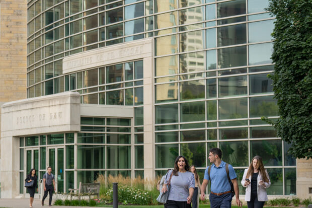 Students walking in front of the St. Thomas School of Law