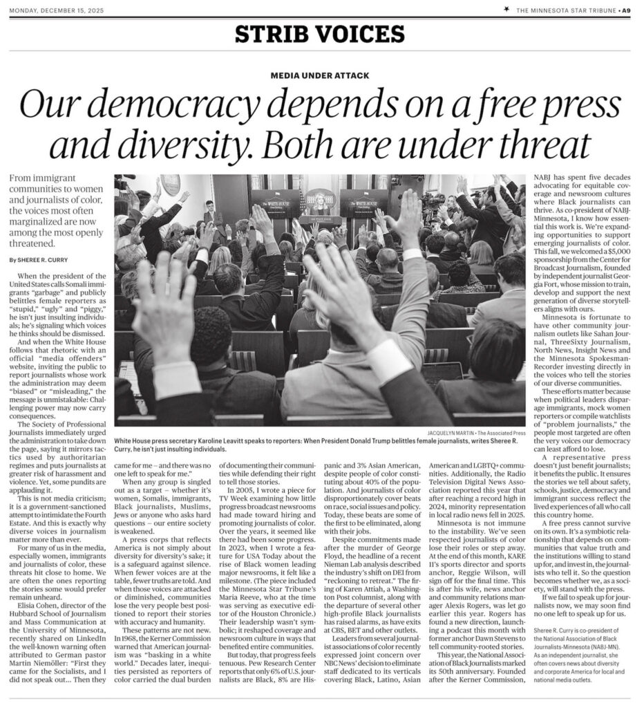 A digital copy of a commentary written by Sheree Curry that published as a Strib Voices in The Minnesota Star Tribune.